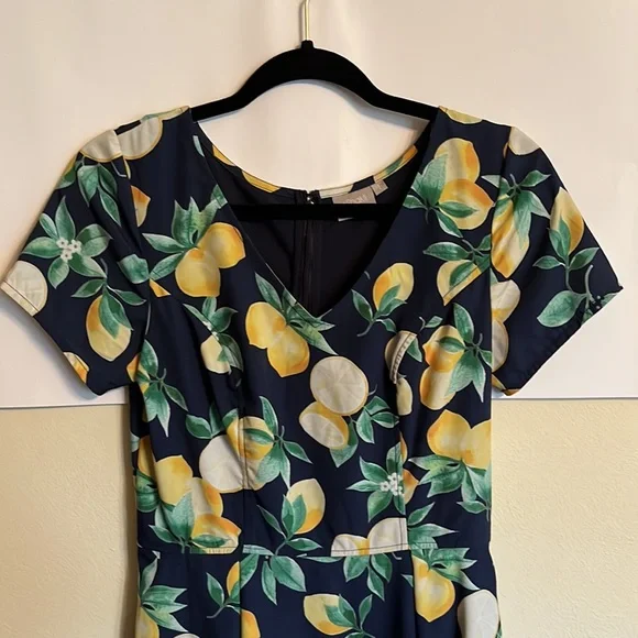 Eshakti Lemons Maxi Dress Sz 4 - Picture 2 of 8